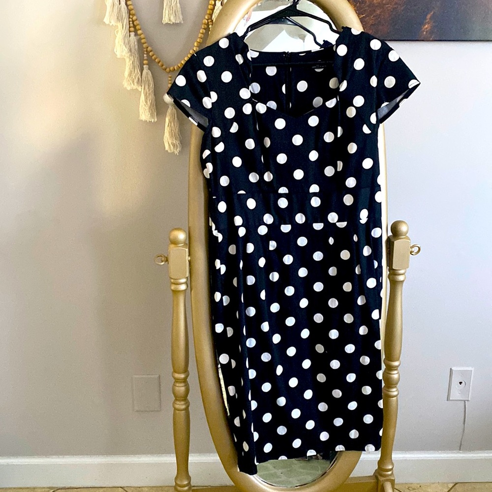 Black polka dot dress